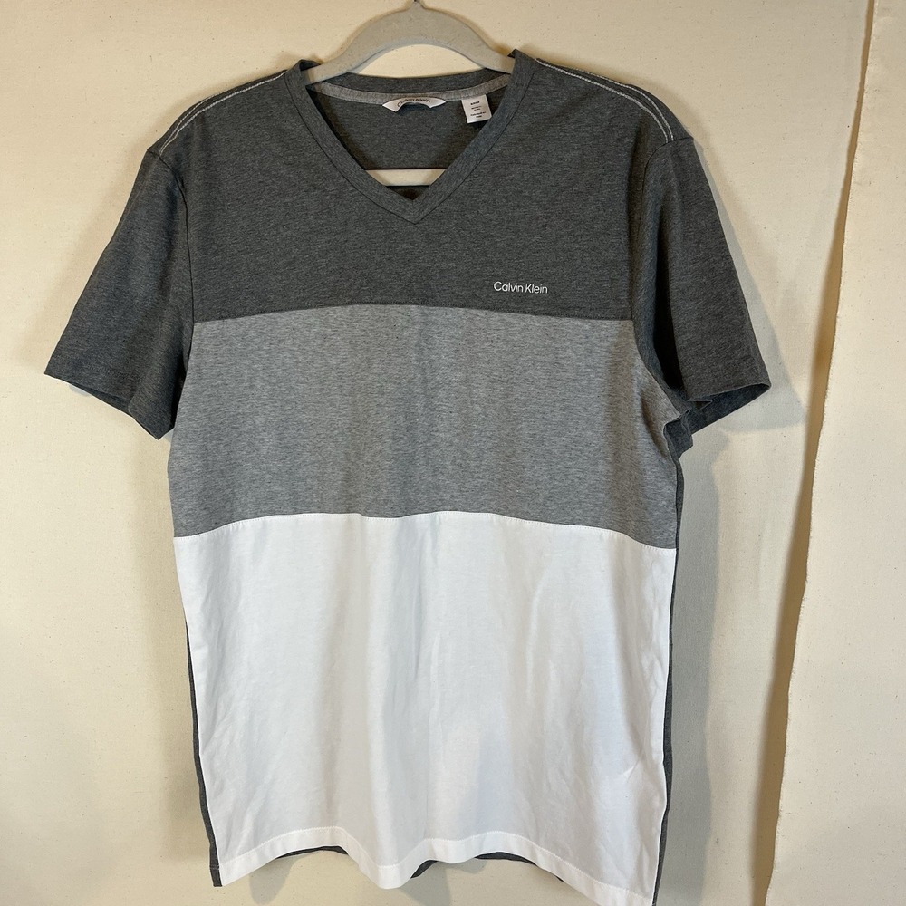 Calvin Klein Men's S V-Neck T-shirt Dark Gray, Light‎ Gray, White NWT